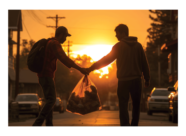 Team collaborating around a table